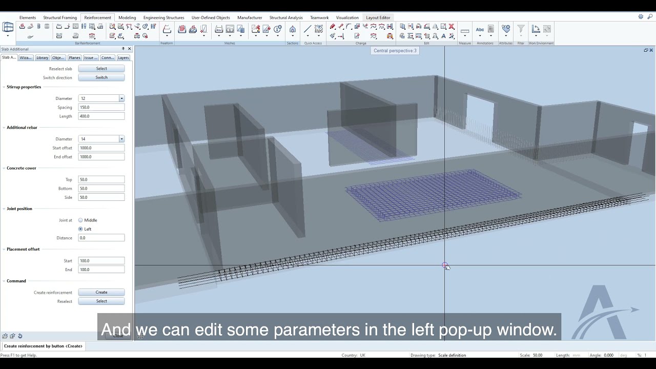 04. Slab Stirrup Rebar | Slab Reinforcement PythonParts in ALLPLAN