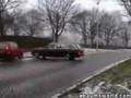 Two cars crash due to an icy road