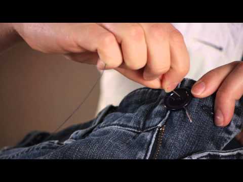 how to fasten a button on jeans