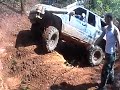 Grand cherokee ZJ crawling up rock ledge Barnwell Mountain