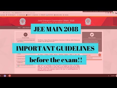 Important guidelines for students before JEE MAINS 2018 | AglaSem