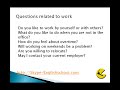 Business English - Interview Questions 1