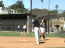 Denon Rushing hitting double with RBIs