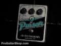 www.proguitarshop.com - the electro harmonix stereo pulsar is a vintage style tremolo pedal that
features true stereo outputs as well as both triangle and square wave
functions for any style of trem you desire.  the stereo outputs are
perfect for onstage or studio panning effects.  the shape knob lets you
adjust the rise and fall time of the waveform for all sorts of funky
goodness.  the electro harmonix stereo pulsar tremolo pedal yields
everything from vintage surf trem to wobbly, choppy madness.  if straight
up tremolo isnt enough, check out the electro harmonix stereo pulsar
tremolo pedal for all kinds of sonic mayhem.
