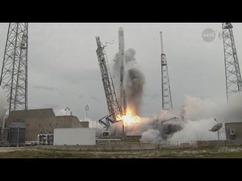 Blast off: Space-X rocket heads up to International Space Station