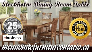 Mennonite Stockholm Double Pedestal Dining Room Table and Chairs