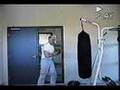 Superflo at the gym on the punching bag