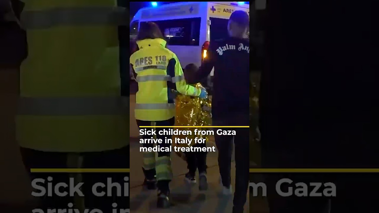 Sick children from Gaza arrive in Italy for medical treatment | AJ #shorts