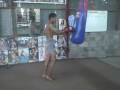 sangsakda, pipat kritep ( ex-lumpinee champion, contender asia trainer ) doing bag work.. 2