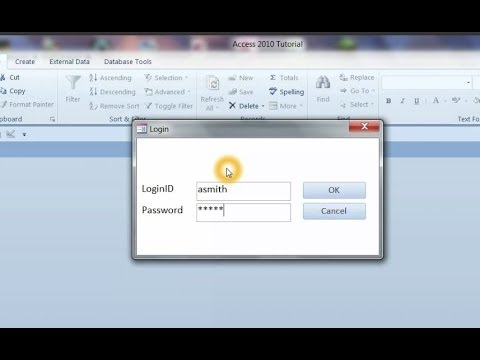 how to provide password to ms access database