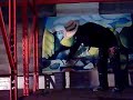 Commissioned horse oil painting & blood vessel black canvas