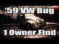 Classic VW BuGs Garage Find Road Trip 1959 Euro Beetle Original Owner