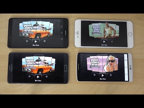 Huawei Ascend Mate 7 vs. iPhone 6 Plus vs. Samsung Galaxy Note 4 vs. LG G3 GTA San Andreas Gameplay