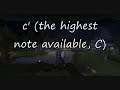 LotRO ABC Notation Drum Sound Check Highest C (c')