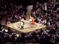 Sumo bout between Kotooshu and Kisenosato