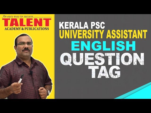 Kerala PSC English Grammar Class - Question Tag | University Assistant