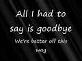 Secondhand Serenade-Goodbye lyrics