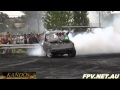 BLOWN V8 MAZDA UTE BURNOUTS AT KANDOS 2012
