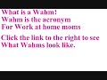 Wahm defines work at home mom