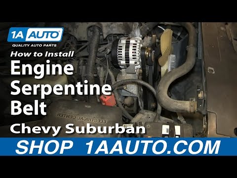 How To install Replace Engine Serpentine Belt 2000-06 Chevy Suburban 5.3L
