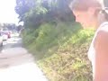 me and casey going down steps with skates on