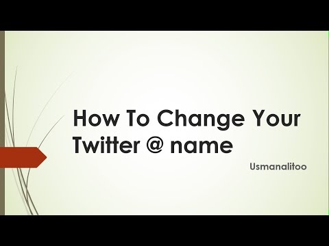 how to change the @ name on twitter