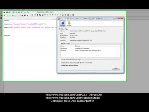 HTML Editing/Programming Tutorial -15- Meta Tags