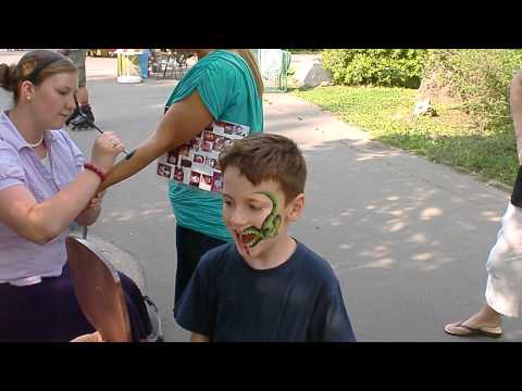 how to face paint a t-rex