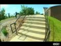 Skater slams into rail at high speed - crash, ouch, rail, skateboarder, skateboarding, skater