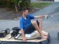Cle & Bayden on their Hovercraft