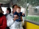 riding a tourist train with Opa