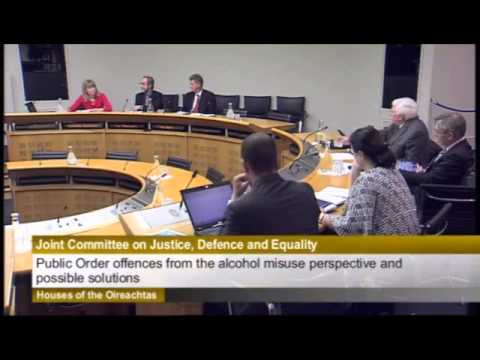 Deputy Sean Kenny discussing alcohol abuse and St. Patrick’s Day in the Justice Committee
