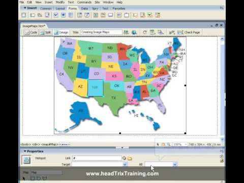 image - In this tutorial, learn how to create Image Maps in Dreamweaver. An Image Map is a way to add multiple links to one image by adding clickable invisible hot s...