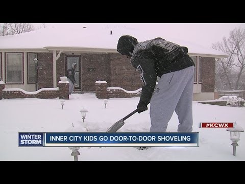 how to go door to door shoveling snow