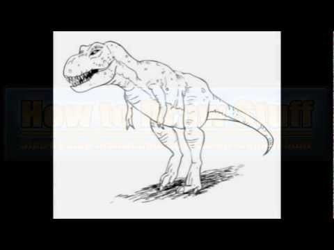 how to draw a dinosaur t-rex