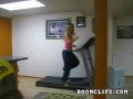 Girl on Treadmill Faceplants -