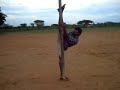 Leg stretch practise for mawashi geri, yoko geri and other kicks Leg stretch practise for mawashi geri, yoko geri and other kicks