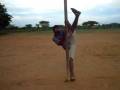 Leg stretch practise for mawashi geri, yoko geri and other kicks