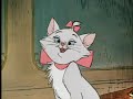 part 1
part 2 - http://au.youtube.com/watch?v=sgsb6tdswow

made in 1970, it is the twentieth animated feature in the di$n3y animated features canon. it is based on a story by tom mcgowan and tom rowe.
phil harris - thomas o'malley the alley cat 
eva gabor - duchess the white cat (speaking voice) 
liz english - marie (kitten) 
gary dubin - toulouse (kitten) 
dean clark - berlioz (kitten) 
sterling holloway - roquefort the mouse 
roddy maude-roxby - edgar balthazar the butler/trunk movers/removal men 
scatman crothers - scat cat 
paul winchell - shun gon the chinese cat 
lord tim hudson - hit cat the english cat 
vito scotti - peppo the italian cat 
thurl ravenscroft - billy boss the russian cat 
pat buttram - napoleon the bloodhound 
george lindsey - lafayette the basset hound 
hermione baddeley - madame adelaide bonfamille, owner of duchess 
charles lane - georges hautecourt the lawyer 
monica evans - abigail gabble the goose 
carole shelley - amelia gabble the goose 
nancy kulp - frou-frou the horse 
bill thompson - uncle waldo the goose 
robie lester - duchess (uncredited) (singing voice) 
peter renaday - french milkman the driver/le petit cafe cook/truck movers (voice) (uncredited) 
ruth buzzi - frou-frou's singing voice 
maurice chevalier - singer