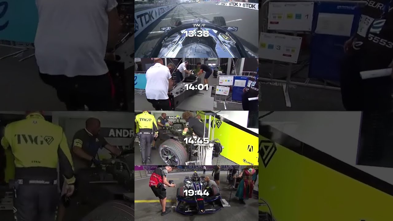 The Andretti crew rebuild a Formula E car following his FP2 crash in Tokyo 🔧