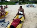 Having lunch at Kailua beach after some kayaking....