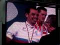 BALLAN CUNEGO PREMIAZIONE MAXISCHERMO PIAZZA VARESE MONDIALI CICLIS