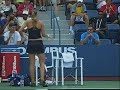 nicole vaidisova angry us open 2007 brakes yonex rds racquet. match against flavia penetta