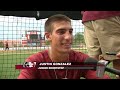 Courtesy www.seminoles.com Justin Gonzalez hit a third inning grand slam as the bottom third of the ordered combined for eight RBI as Florida State rolled by Maryland 9-2 on Sunday.
