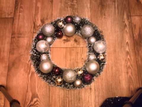 Purple and silver Christmas wreath timelapse