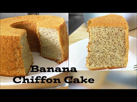 Chiffon - Recipe: http://kitchentigress.blogspot.sg/2014/05/banana-chiffon-cake-video.html If you like banana cake that's dense and wet, this isn't the recipe for you....