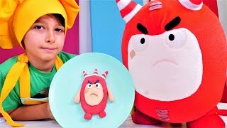 Oddbods pasta Çocuk videoları Play-Doh yemek yap