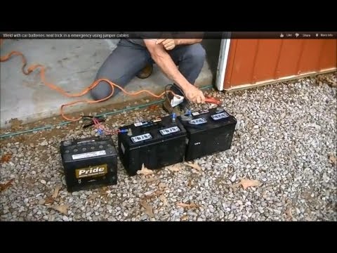 Weld with car batteries neat trick in a emergency using jumper cables