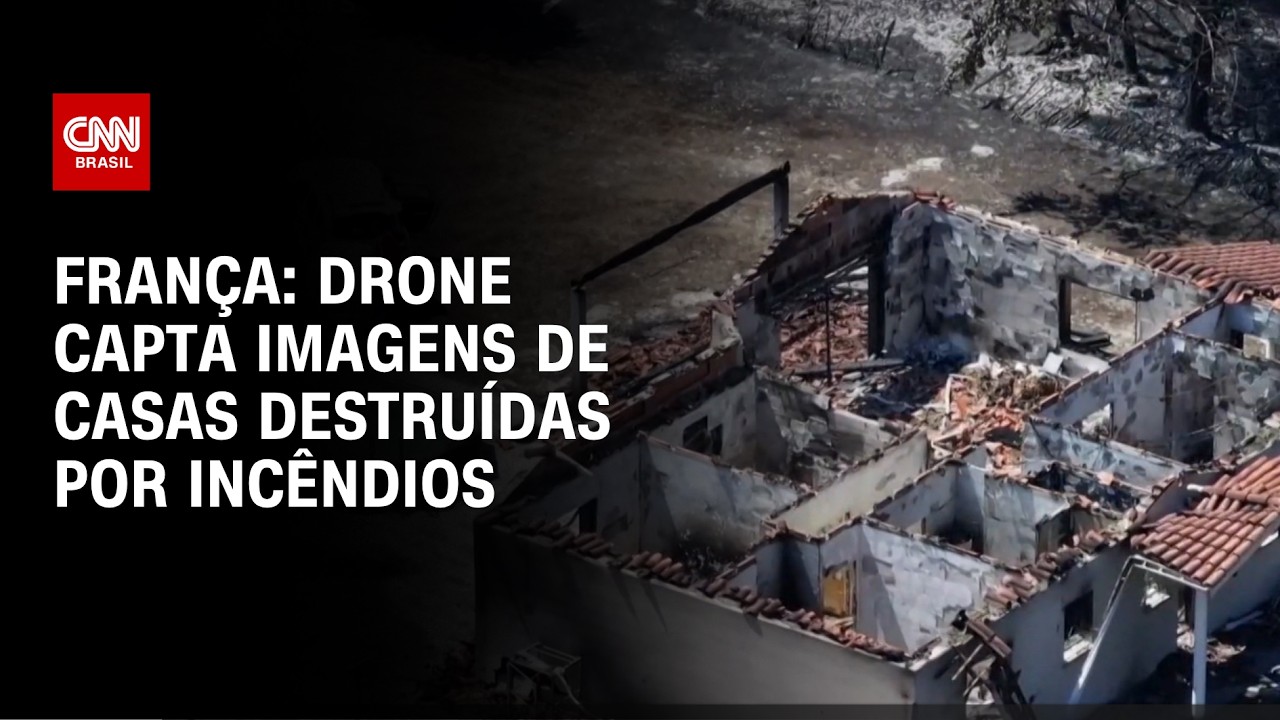 Imagens de drone mostram casas reduzidas às cinzas, após incêndio devastar sudoeste da França