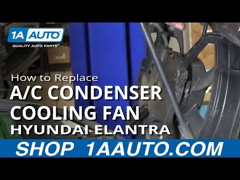 How To Install Replace RH Radiator AC Condensor Cooling Fan 2001-06 Hyundai Elantra